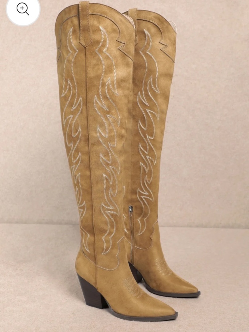 MiiM Abby High Shaft Over the Knee Western Boots Cowboy Boots Side Zipper Sz 9